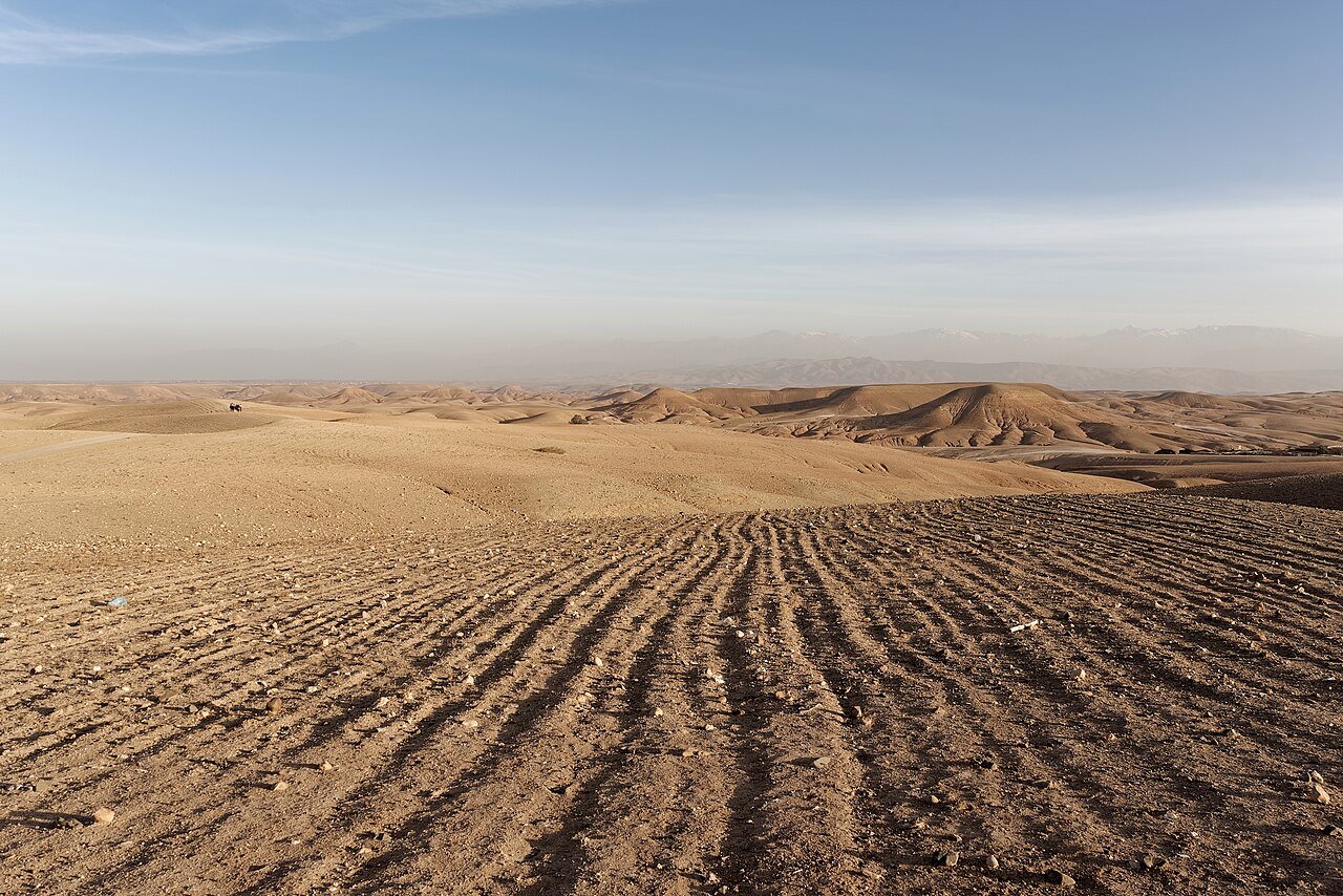 Agafay rocky desert landscape near Marrakech